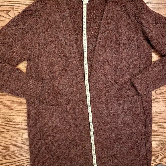 POL women’s open front wool blend cardigan in burgandy, oversized, size S - Picture 8 of 8